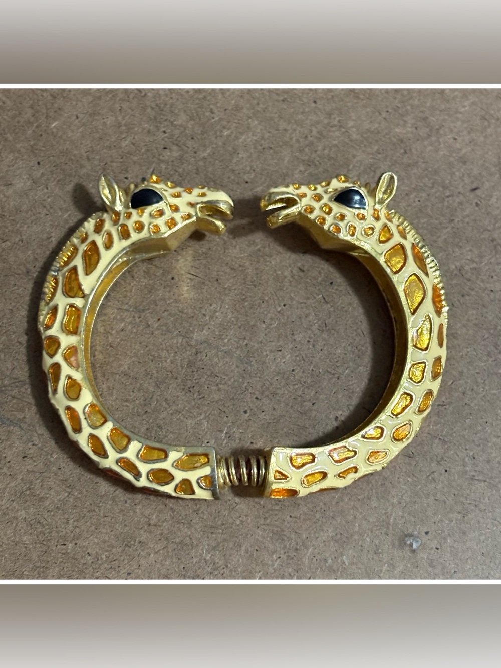 Vintage Giraffe head gold cuff bracelet